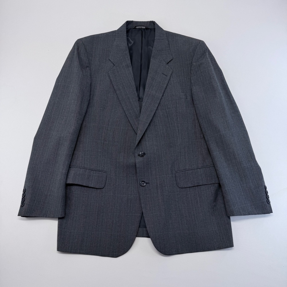 Kingsridge Johnny Walker Grey Glen Plaid Blazer Sport Coat USA Made Mens 42-44 R